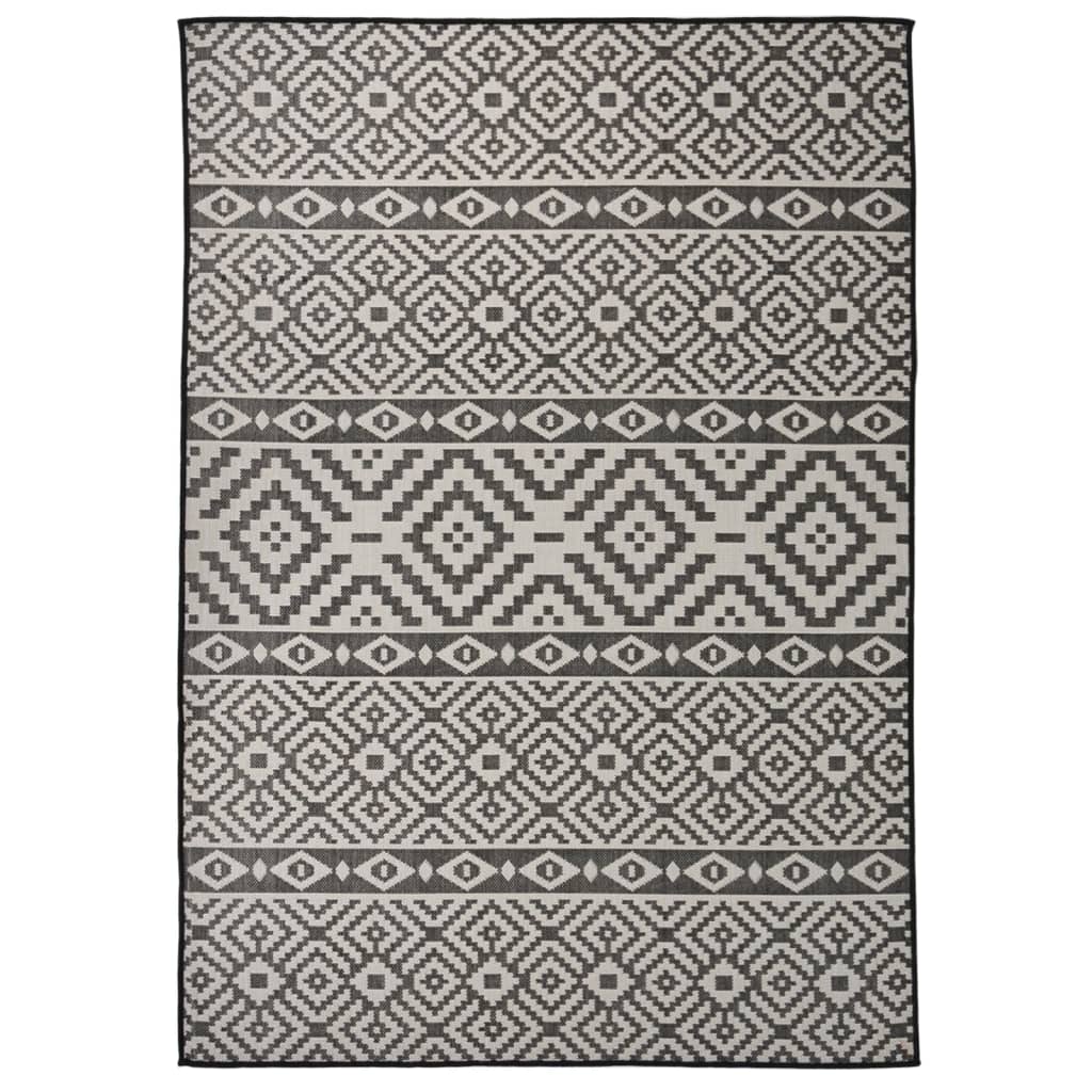 Vidaxx tapis d'extérieur à motif tissé à plat 140x200 cm noir