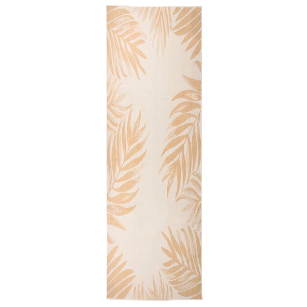 Tapis d'extérieur Vidaxx motif feuilles tissées à plat 80x250 cm