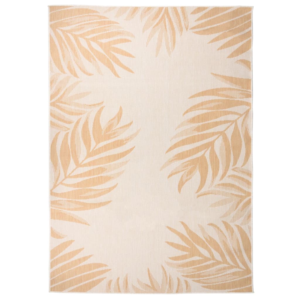 Vidaxl Tapis extérieur avec motif de feuilles tissée plate 140x200 cm
