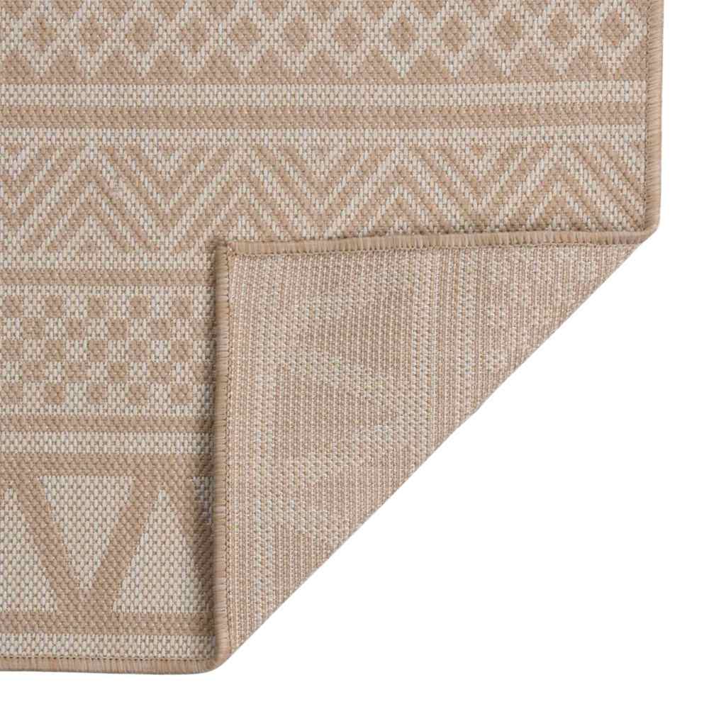 Vidaxx tapis d'extérieur à motif tissé à plat 100x200 cm marron