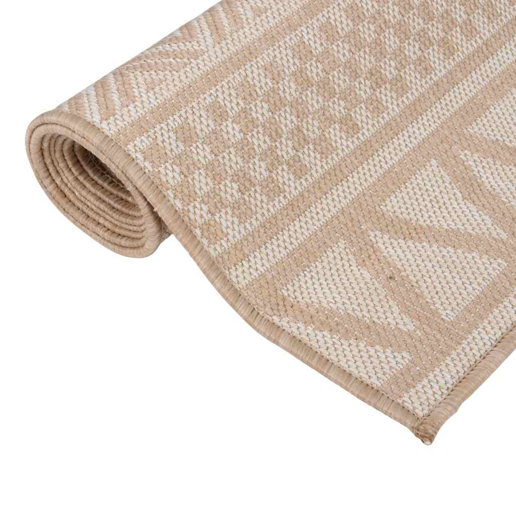Vidaxx tapis d'extérieur à motif tissé à plat 100x200 cm marron