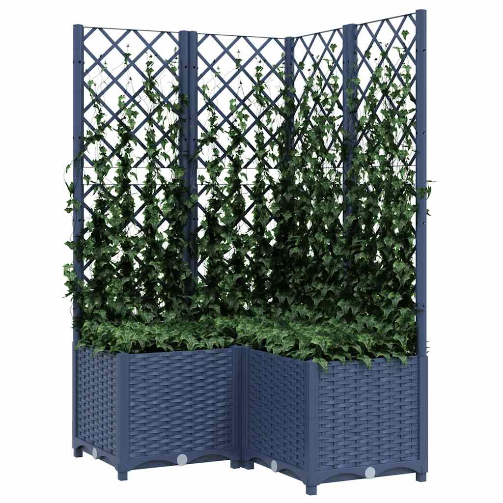 Planteur Vidaxl avec slat 80x80x136 cm en polypropène gris foncé