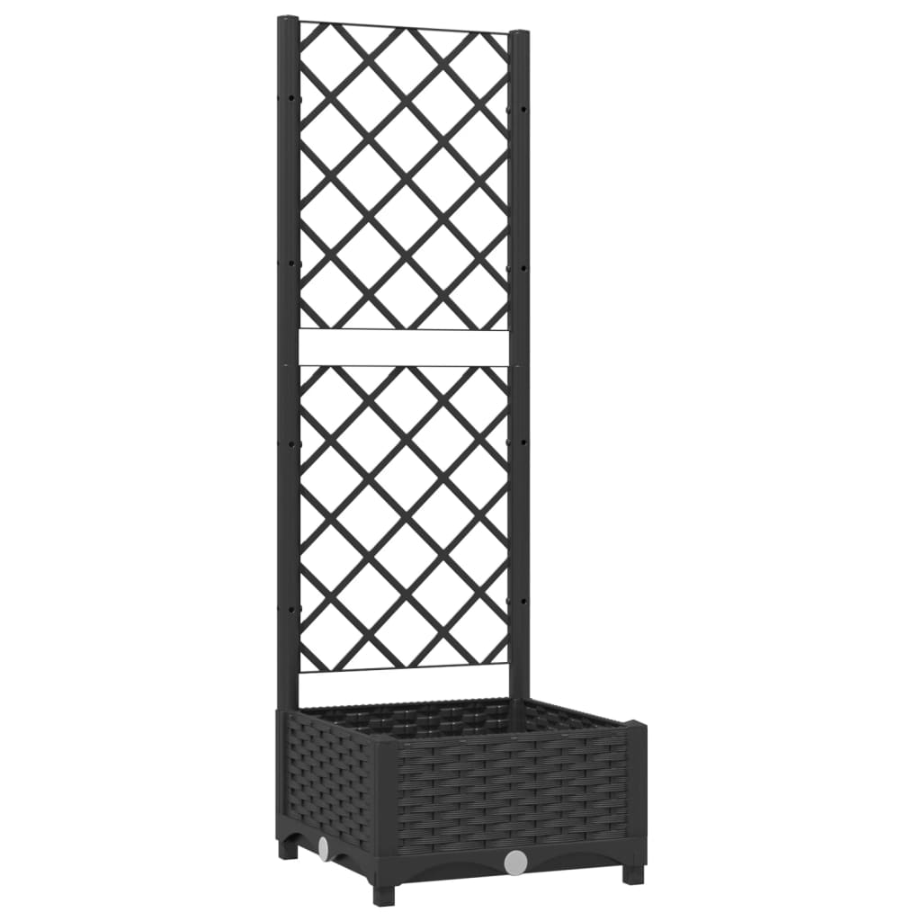 Boîte de planification Vidaxl avec treillis noir 40x40x121,5 cm pp