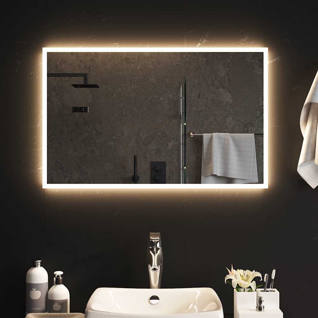 Miroir de salle de bain Vidaxl LED 80x50 cm
