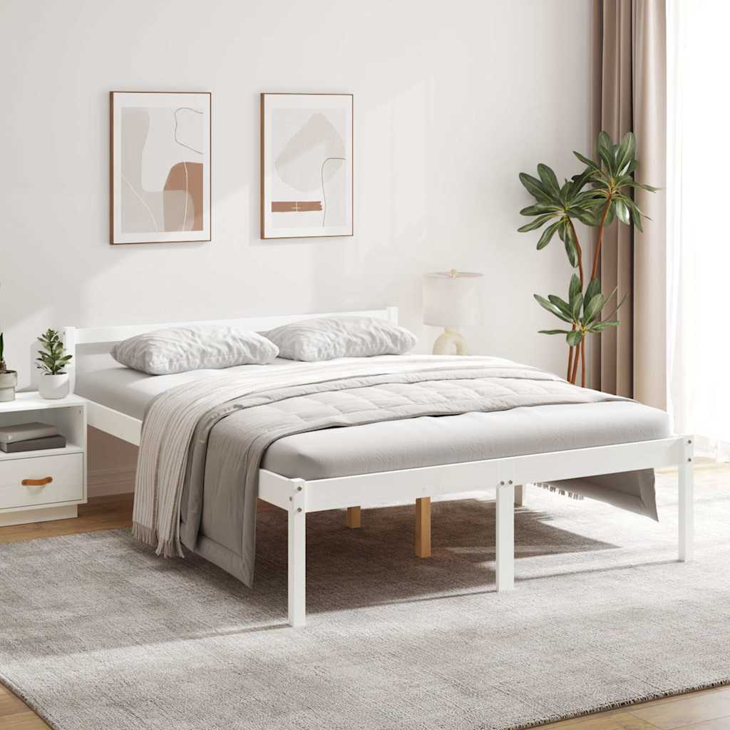 Vidaxl seniorenbed massief grenenhout wit 160x200 cm