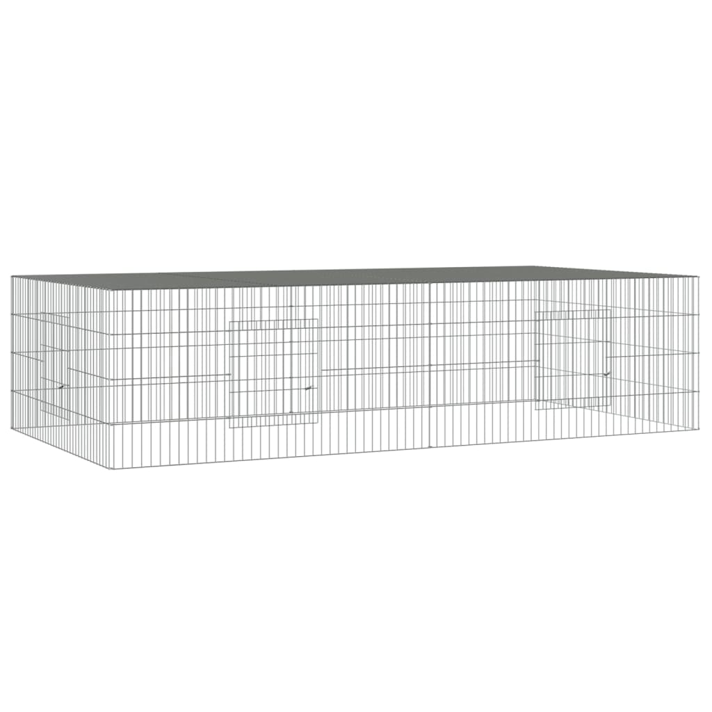 Cage de lapin vidaxl avec 2 panneaux 220x110x55 cm fer galvanisé