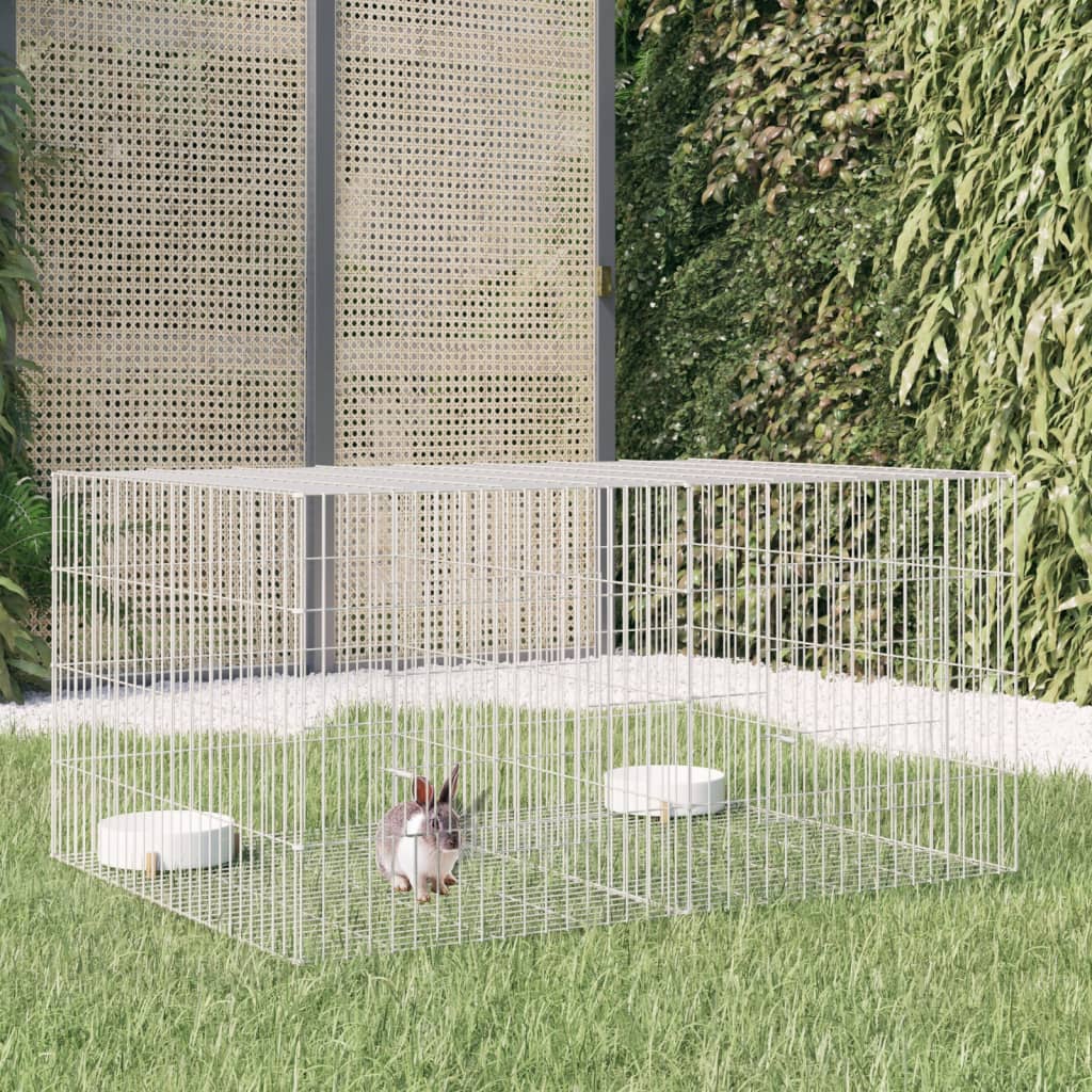 Cage de lapin vidaxl avec 2 panneaux 110x79x54 cm fer galvanisé