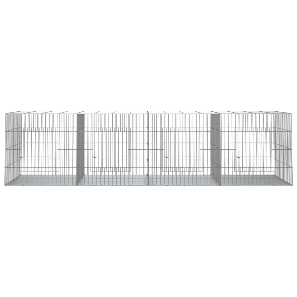 Cage à lapin Vidaxxl avec 4 panneaux 217x79x54 cm en fer galvanisé