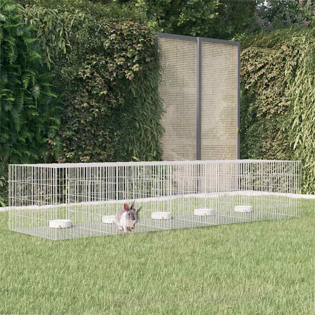 Cage à lapin Vidaxxl avec 5 panneaux 273x79x54 cm en fer galvanisé