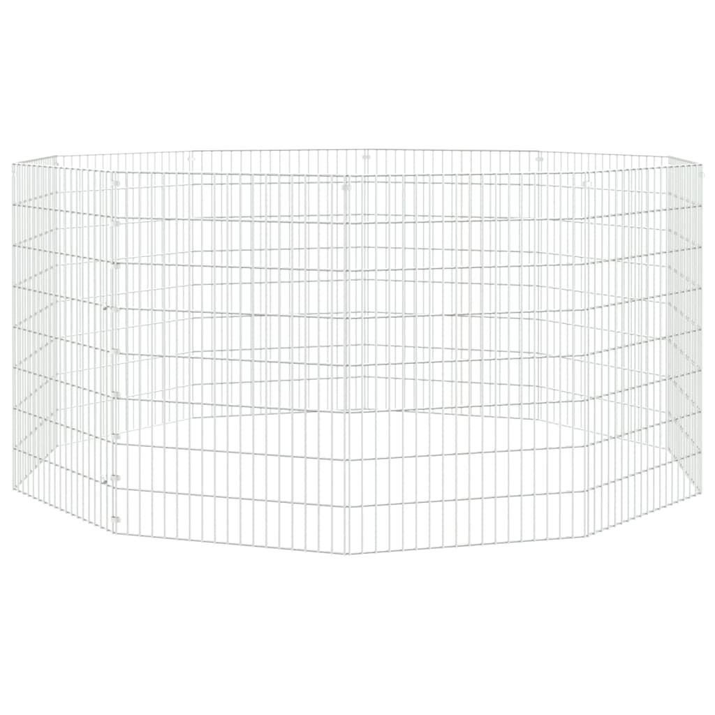 Enceinte animale vidaxl 10 panneaux 54x80 cm fer galvanisé