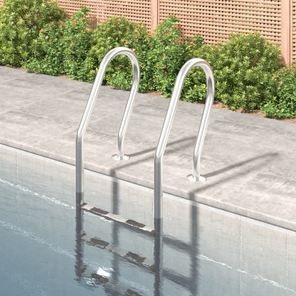 Échelle de piscine Vidaxl 54x38x158 cm 304 en acier inoxydable