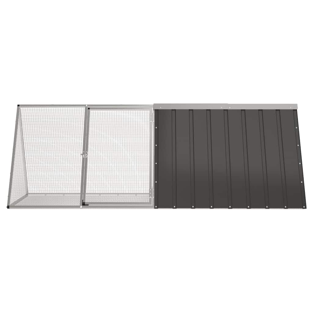 VidaXL Clapier à lapin 201,5x80,5x71 cm Acier galvanisé Anthracite