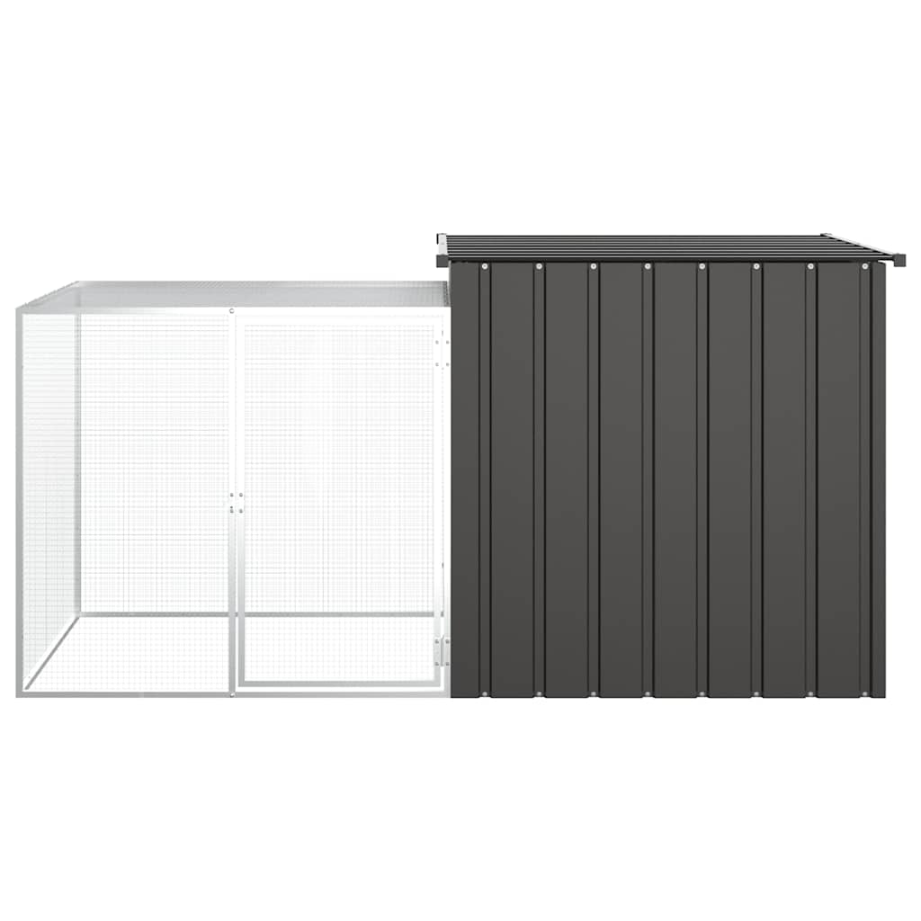 Vidaxl Poulet Coop 200x91x100 cm anthracite en acier galvanisé -colore