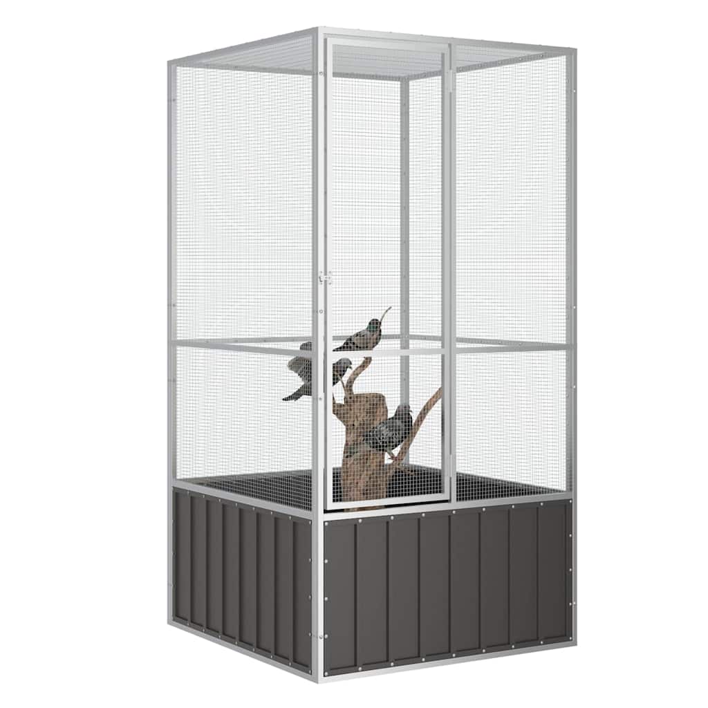 Vidaxl Bird Cage 111x107x211.5 cm Couleur d'anthracite en acier galvanisé