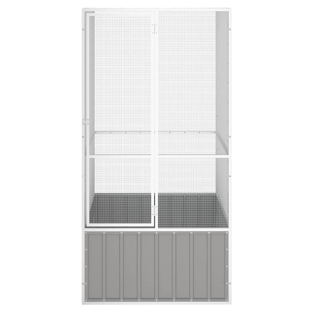 Vidaxl Bird Cage 111x107x211,5 cm Gray en acier galvanisé