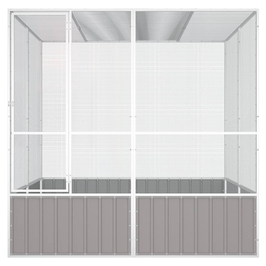 Vidaxl Bird Cage 213.5x217.5x211.5 cm Gray en acier galvanisé