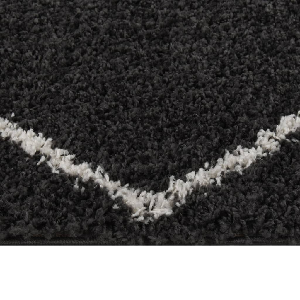Tapis vidaxl Haut-pile haut de gamme 80x150 cm Crème et couleur anthracite