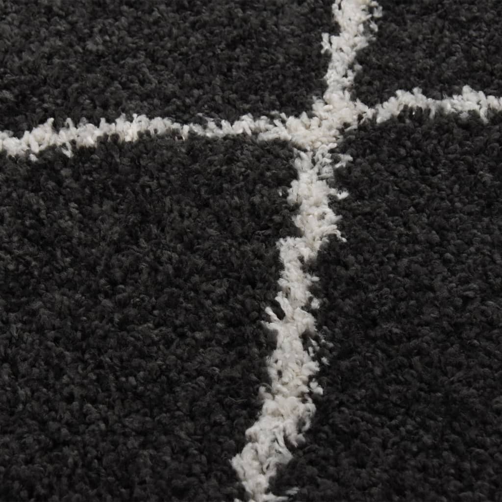Tapis vidaxl Haut-pile haut de gamme 80x150 cm Crème et couleur anthracite