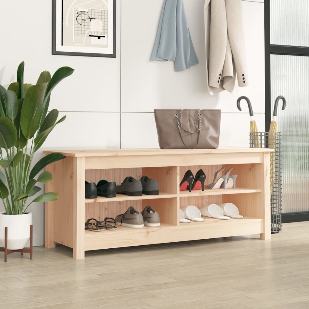 Vidaxx banc à chaussures 110x38x45,5 cm bois de pin massif