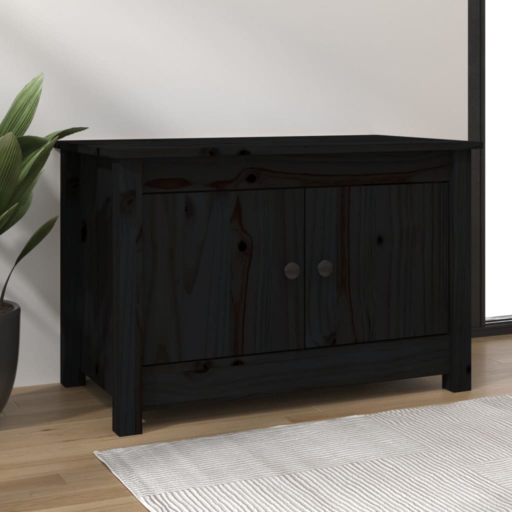 Armoire à chaussures Vidaxl 70x38x45,5 cm Pine solide noir