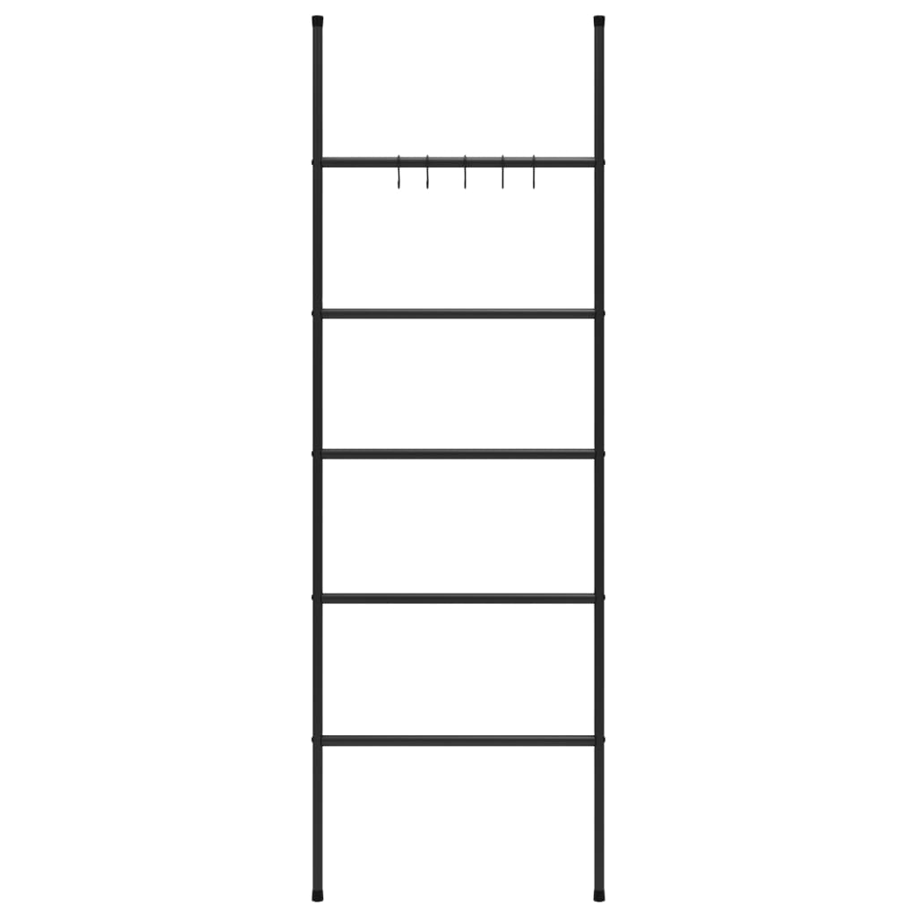 Rack de serviettes Vidaxl avec 5 niveaux, noir 58x175 cm, fer