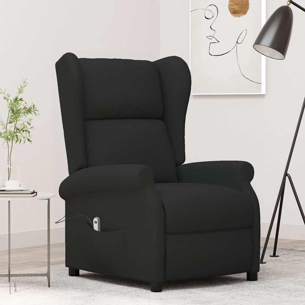 Vidaxl fauteuil verstelbaar elektrisch stof zwart