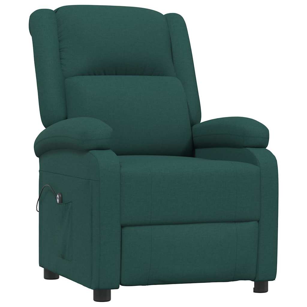 Vidaxl fauteuil verstelbaar elektrisch stof donkergroen