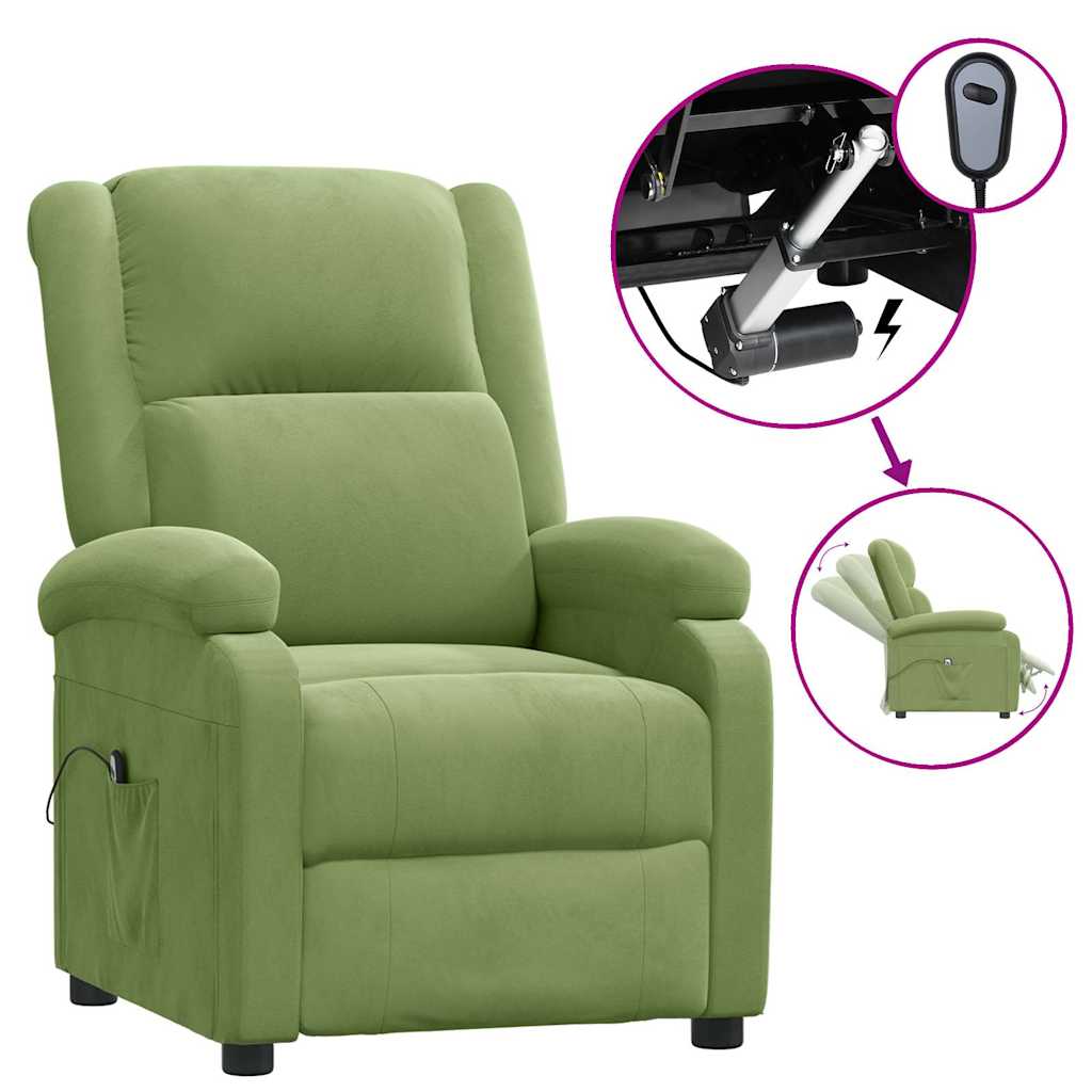 Vidaxl fauteuil elektrisch verstelbaar fluweel lichtgroen