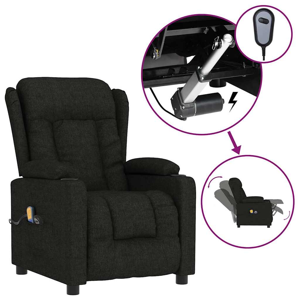 Vidaxl massagestoel elektrisch stof zwart