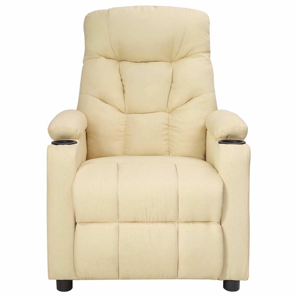 Vidaxl massagestoel elektrisch stof crèmekleurig