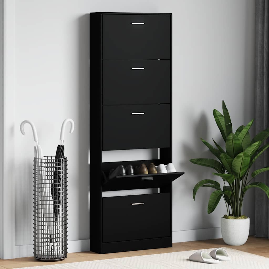 Armoire à chaussures Vidaxl 59x17x169 cm Bois de bois transformé