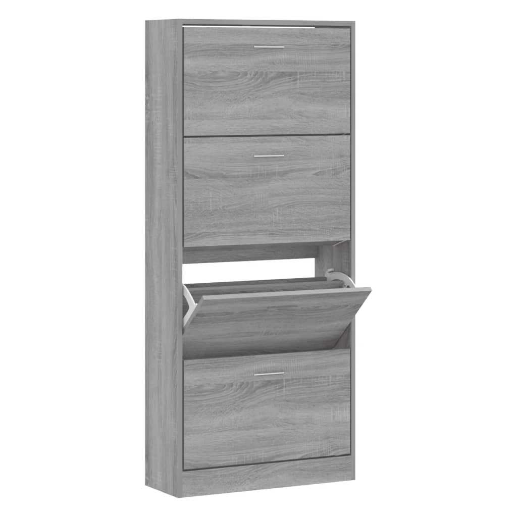 Vidaxx armoire à chaussures 63x24x147 cm bois traité gris sonoma
