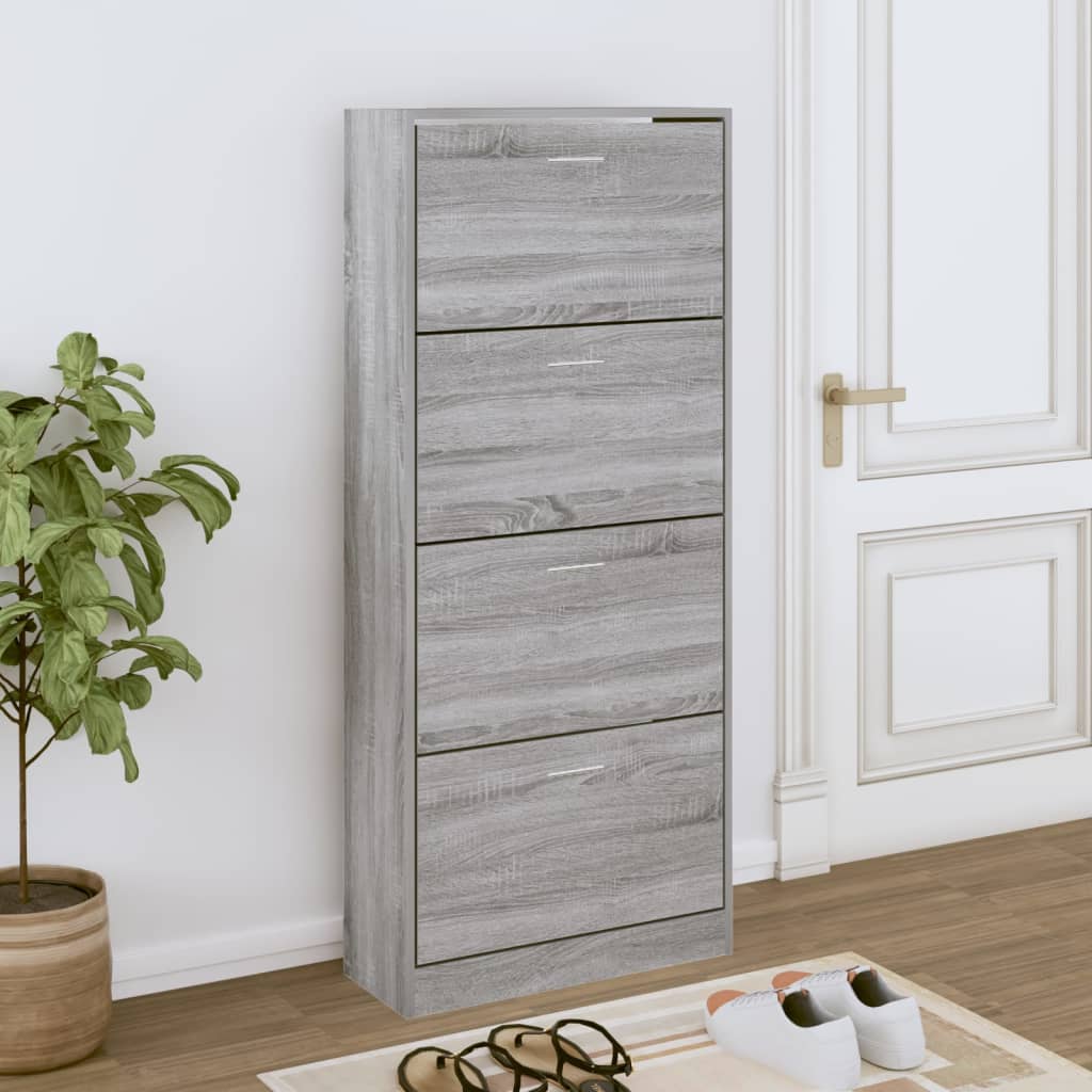 Vidaxx armoire à chaussures 63x24x147 cm bois traité gris sonoma