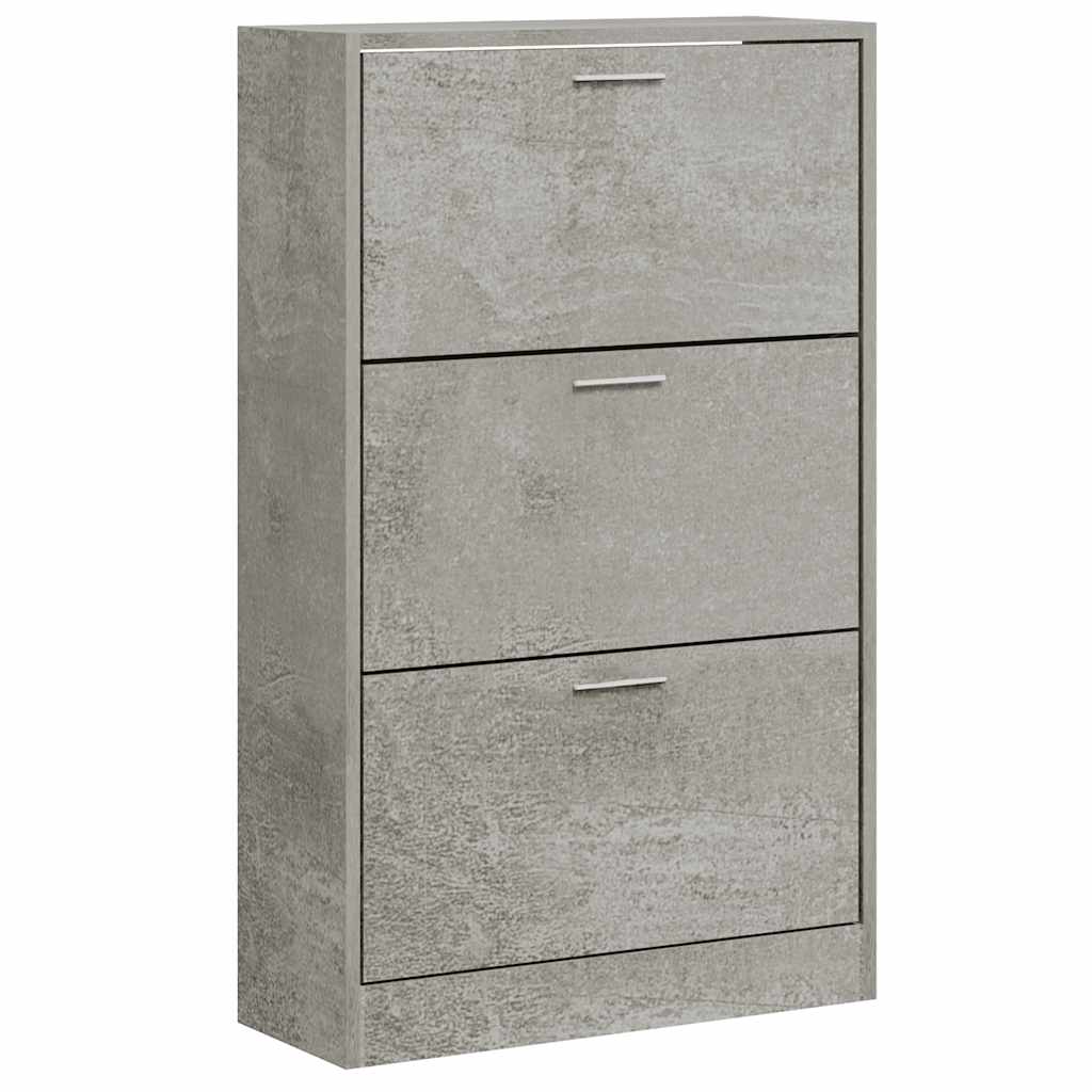 Vidaxx meuble à chaussures 63x24x103 cm dérivé du bois béton gris