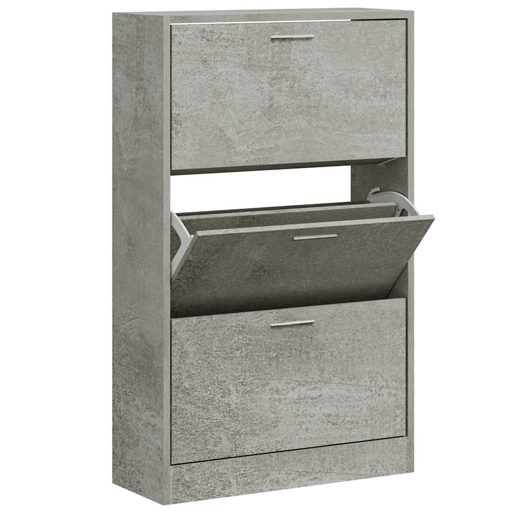 Vidaxx meuble à chaussures 63x24x103 cm dérivé du bois béton gris