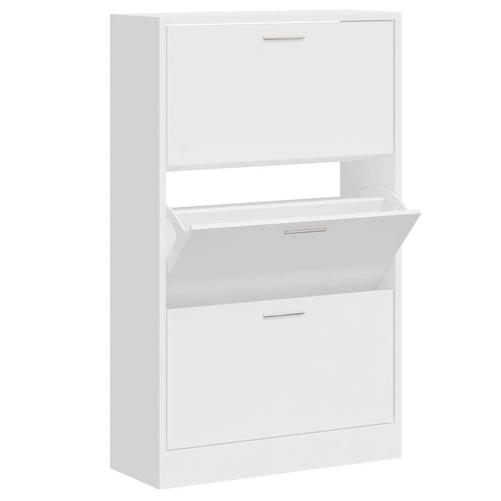 Vidaxx armoire à chaussures 63x24x103 cm bois fini blanc brillant