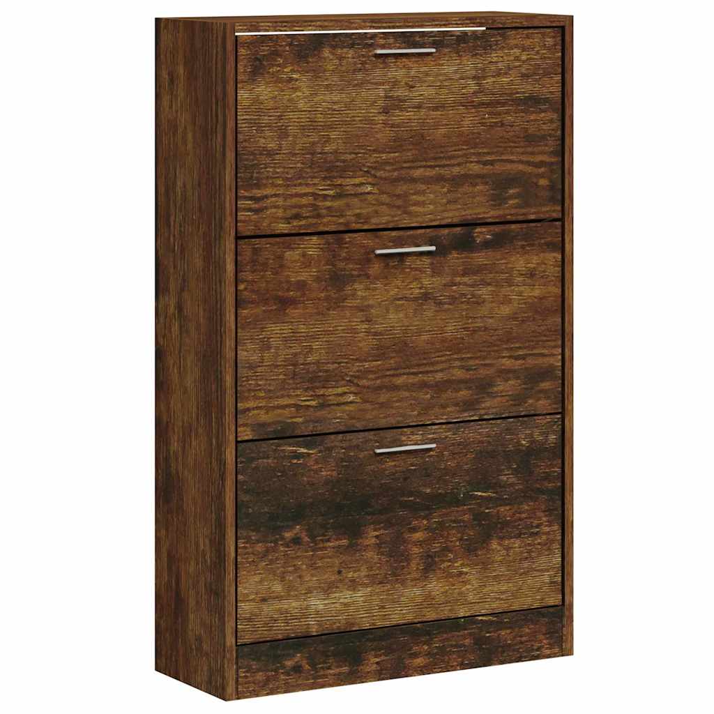 Vidaxx armoire à chaussures 63x24x103 cm bois traité, chêne fumé