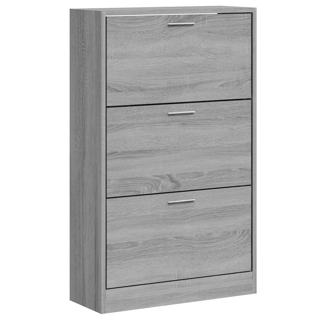 VidaXL armoire à chaussures 63x24x103 cm bois fini gris Sonoma