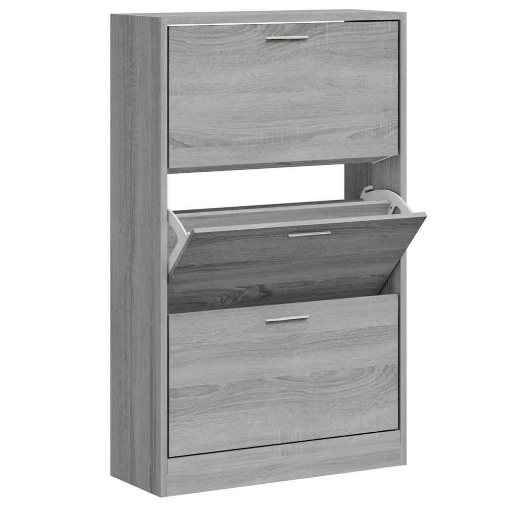 VidaXL armoire à chaussures 63x24x103 cm bois fini gris Sonoma