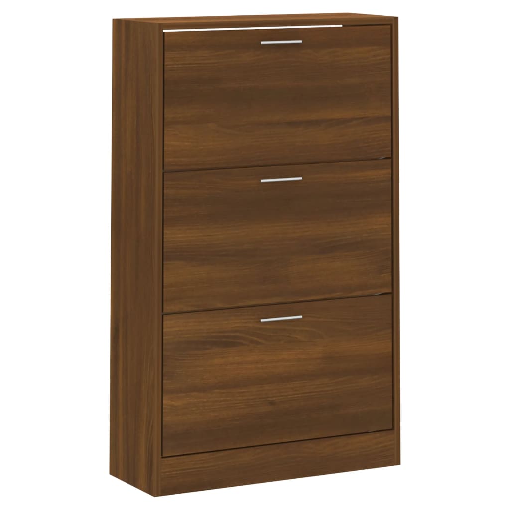 Vidaxx armoire à chaussures 63x24x103 cm bois fini couleur chêne marron