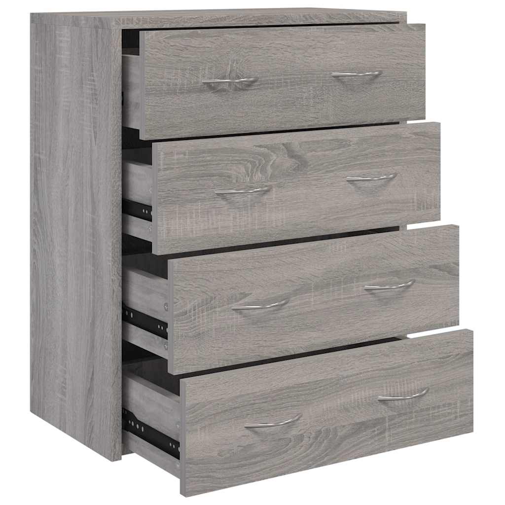 Vidaxl dressoir met 4 lades 60x30,5x71 cm grijs sonoma