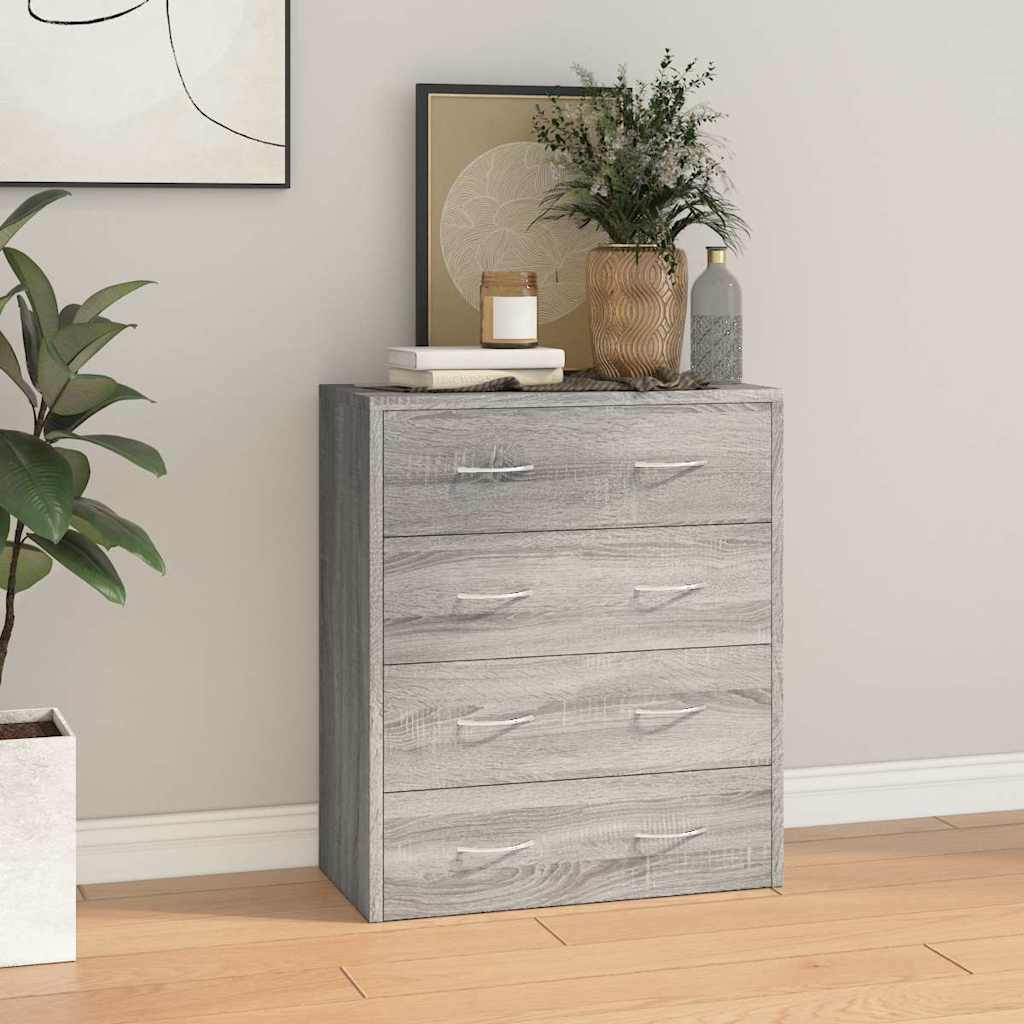 Vidaxl dressoir met 4 lades 60x30,5x71 cm grijs sonoma