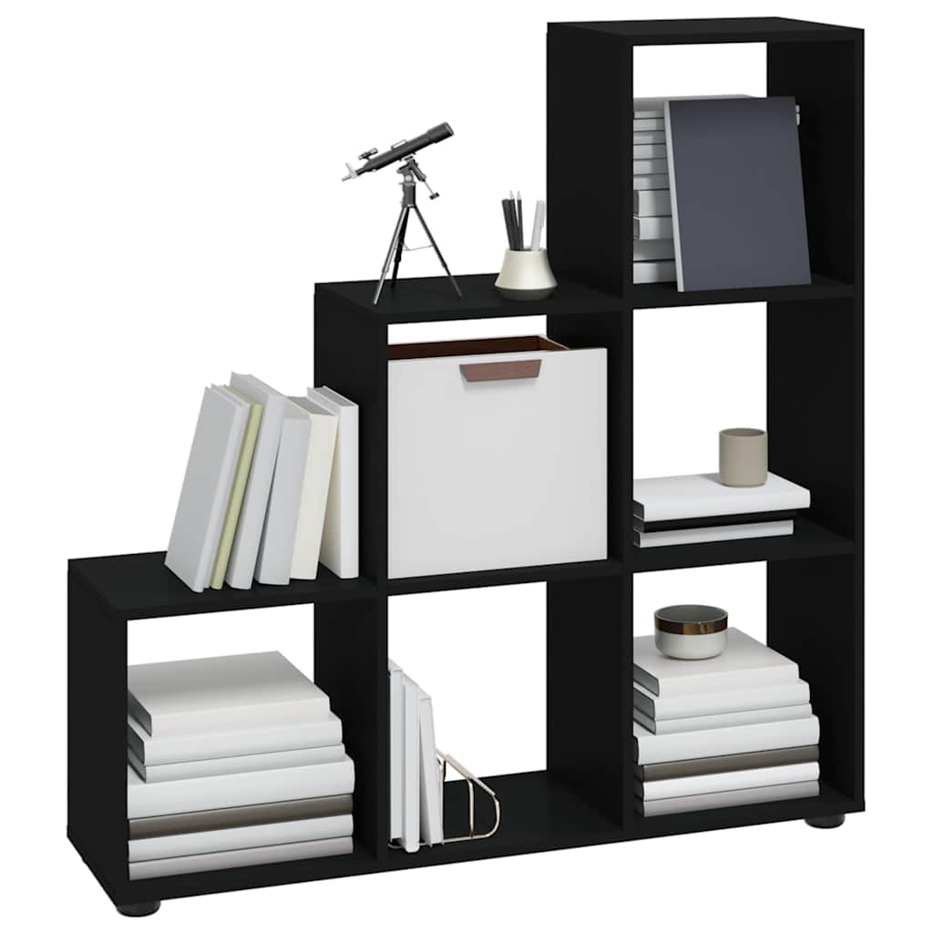Vidaxl boekenkast trapvormig 107 cm bewerkt hout zwart