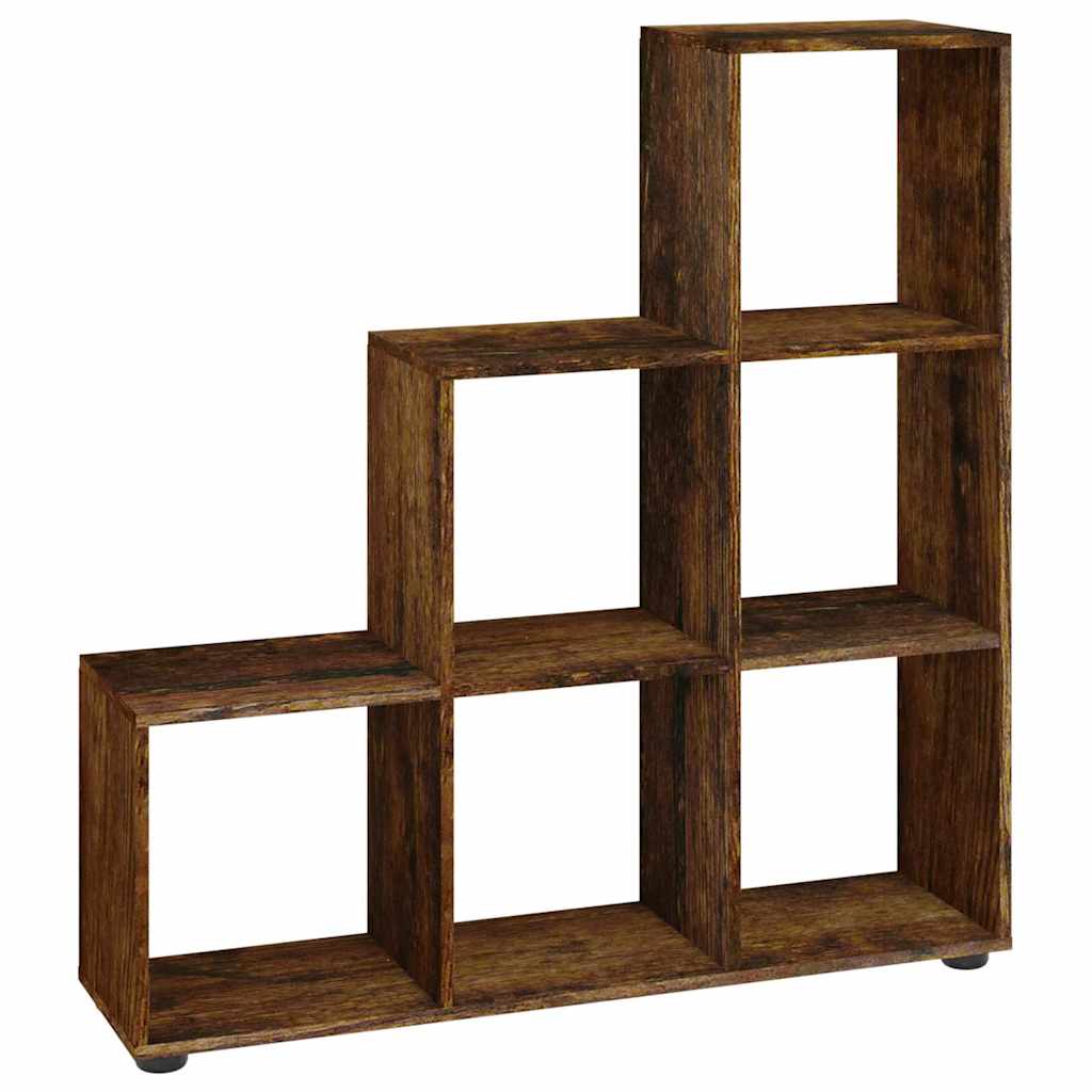 Vidaxl boekenkast trapvormig 107 cm bewerkt hout gerookt eikenkleurig