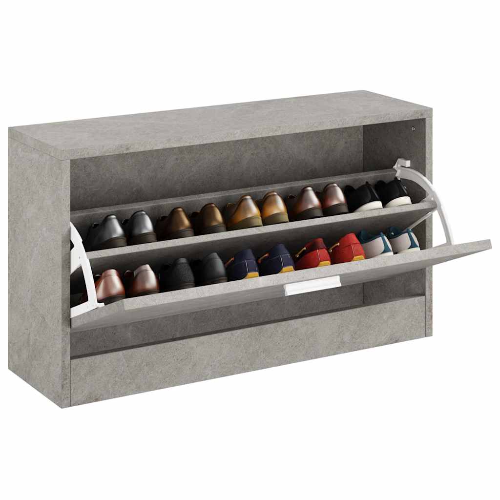 Vidaxx banc à chaussures 80x24x45 cm bois d'ingénierie béton gris