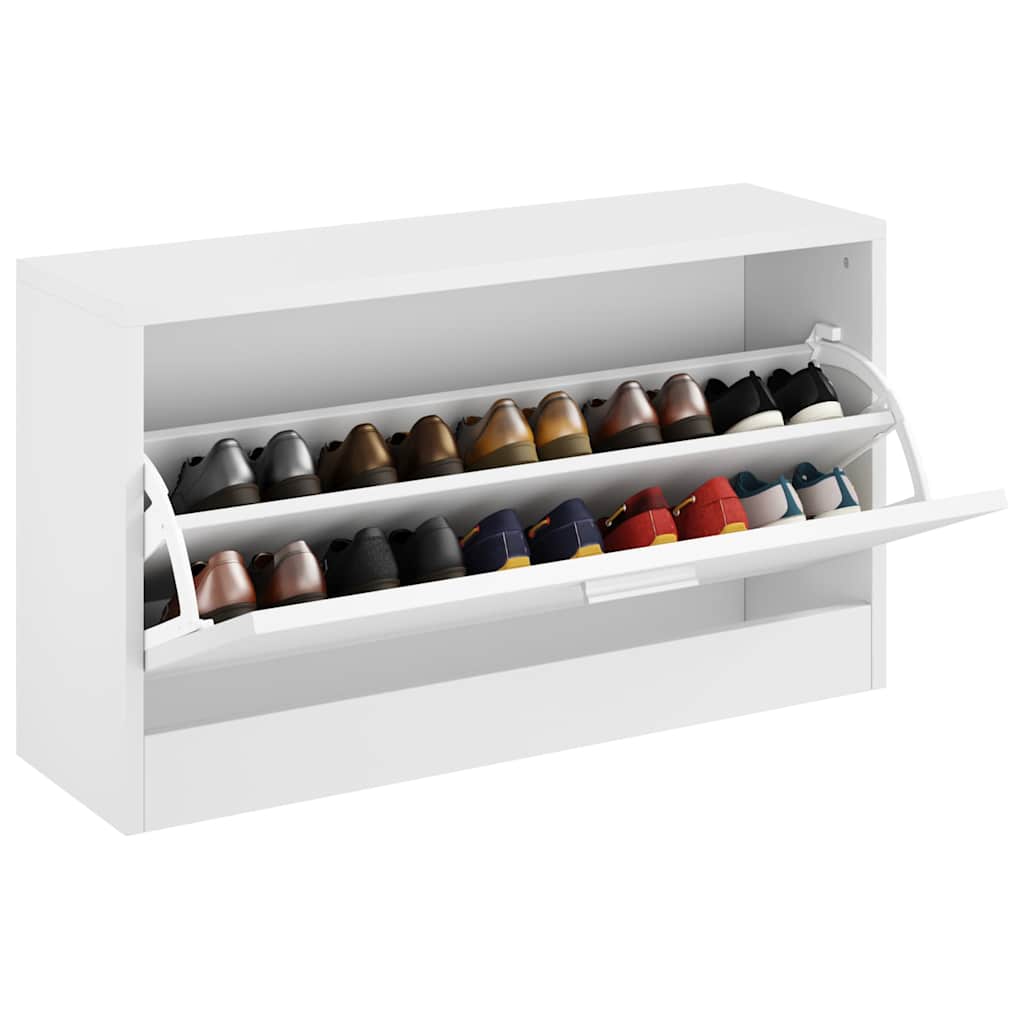 Vidaxx étagère à chaussures 80x24x45 cm bois fini blanc brillant