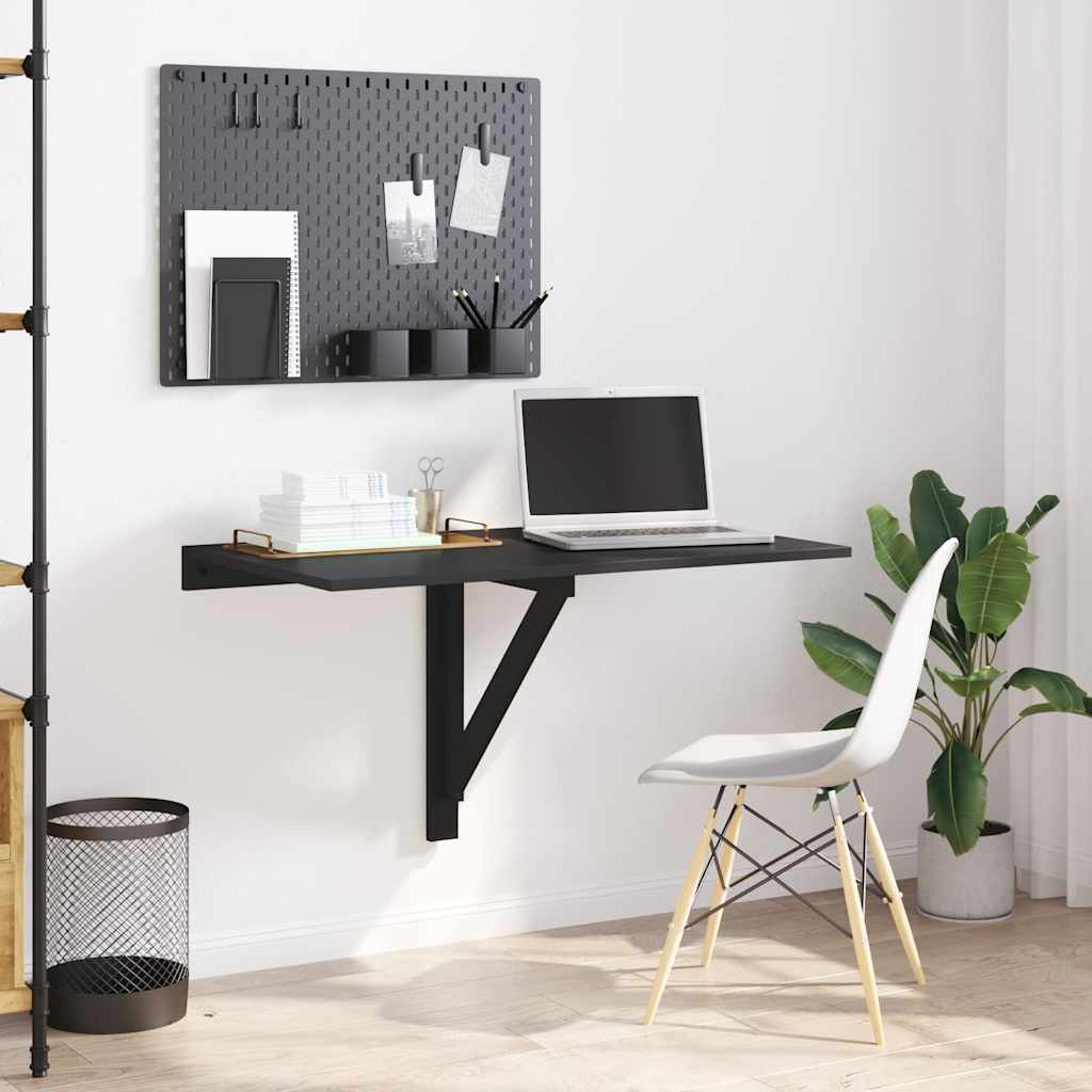 Vidaxl wandtafel inklapbaar 100x60x56 cm bewerkt hout zwart