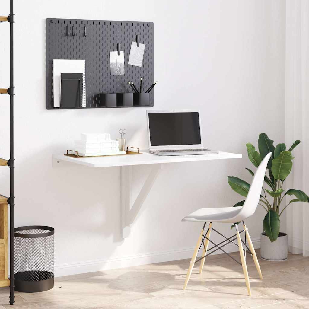 Vidaxl wandtafel inklapbaar 100x60x56 cm bewerkt hout hoogglans wit