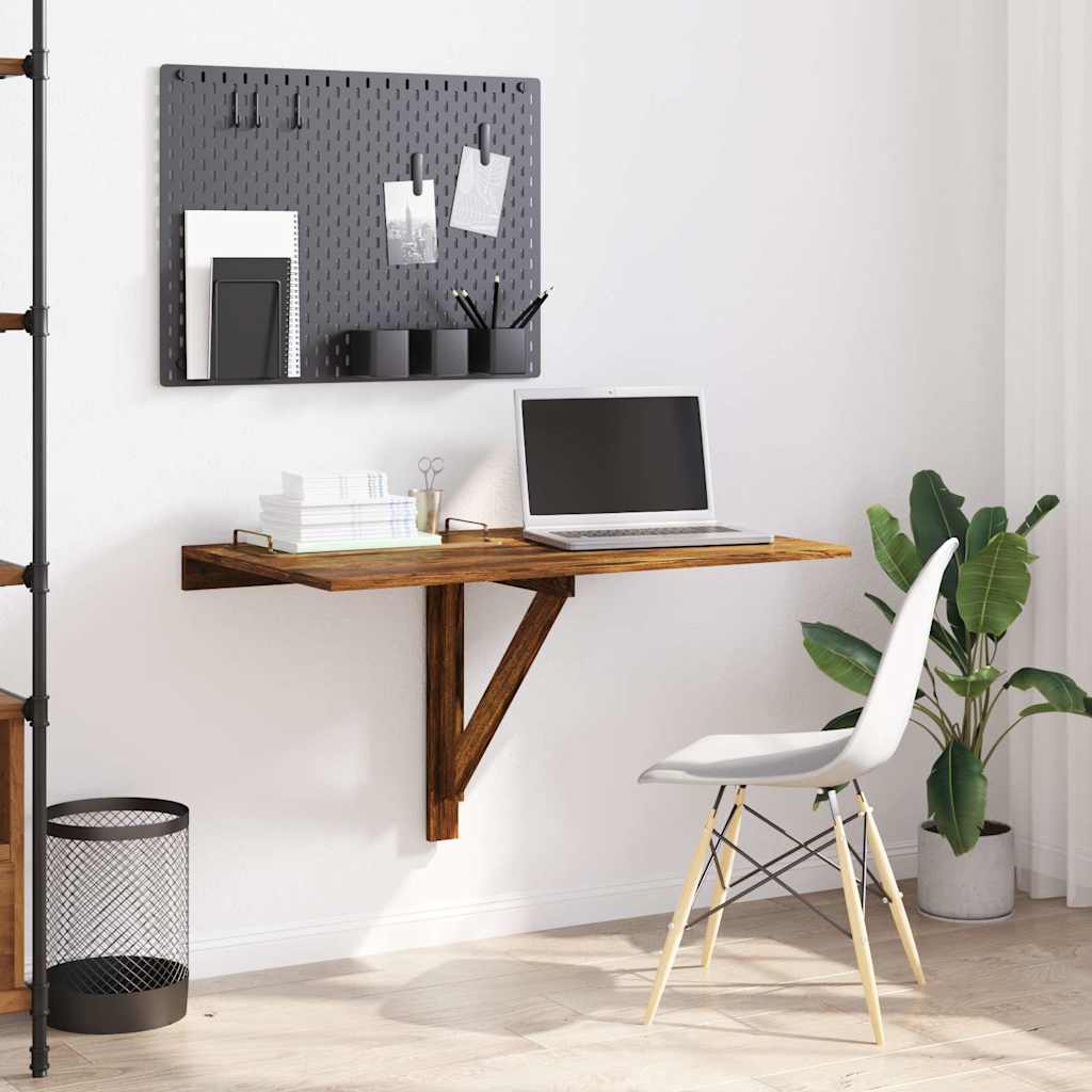 Vidaxl wandtafel inklapbaar 100x60x56 cm bewerkt hout gerookt eiken