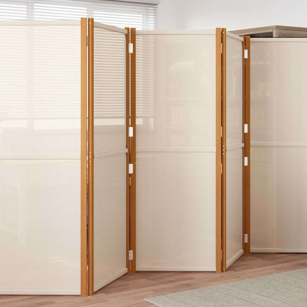 Vidaxl kamerscherm met 5 panelen 350x180 cm crèmewit